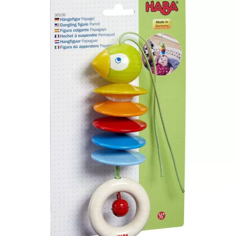 HABA Bungelende Figuur Papegaaiwagen En Wiegspeeltje Discount