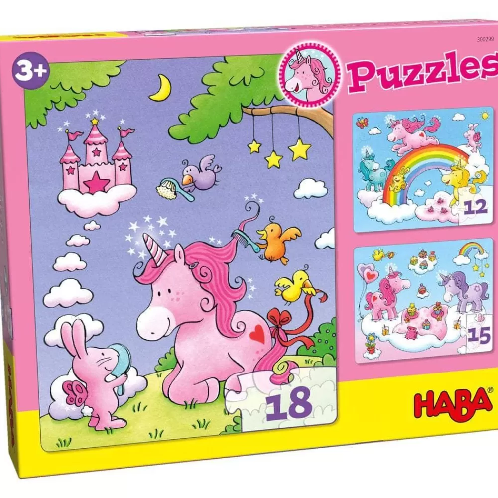 HABA Eenhoorn Glittergeluk Set Van 3 Puzzels Store