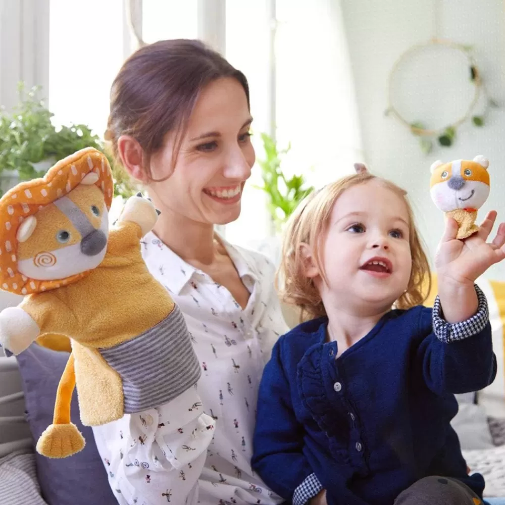 HABA Handpop Leeuw Met Babywelpje Vingerpop Shop